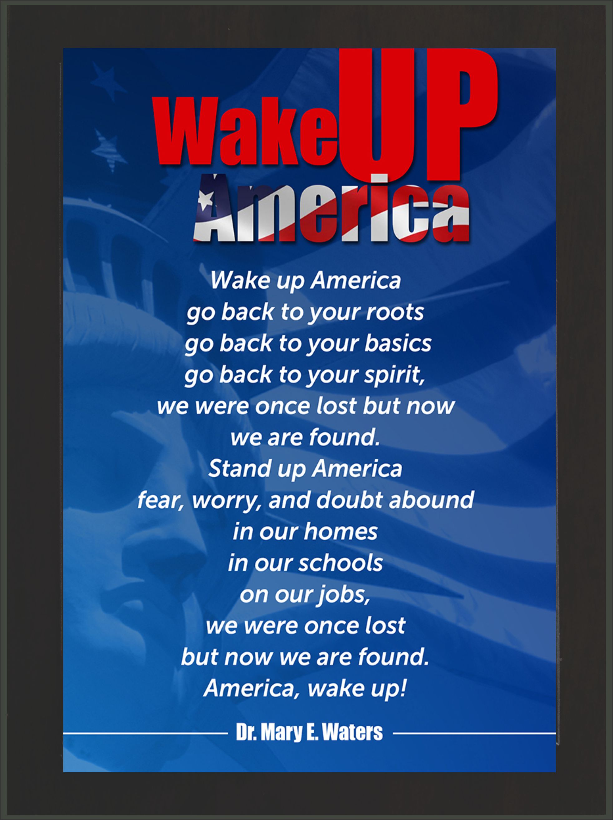 Two Most Popular Best Seller 5 X7 Inspirational Prints Audio Wake Up America Card Words Plaque Pdfs Wake Up America Poem With Music Mp3 Audios Wai Enterprises